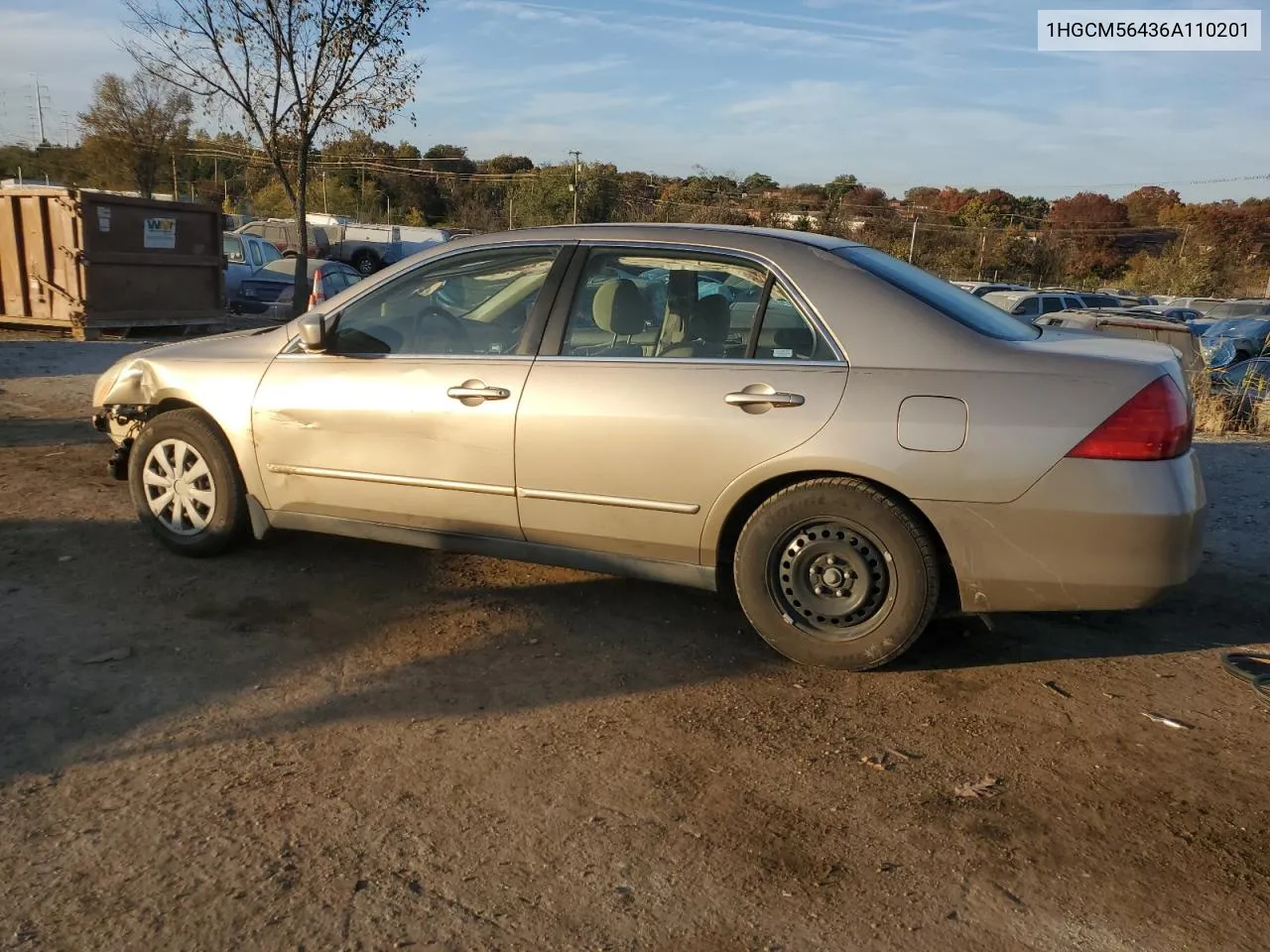 2006 Honda Accord Lx VIN: 1HGCM56436A110201 Lot: 78493964