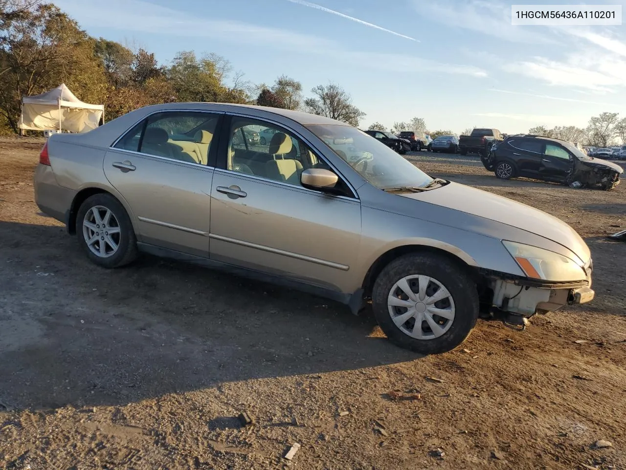 2006 Honda Accord Lx VIN: 1HGCM56436A110201 Lot: 78493964