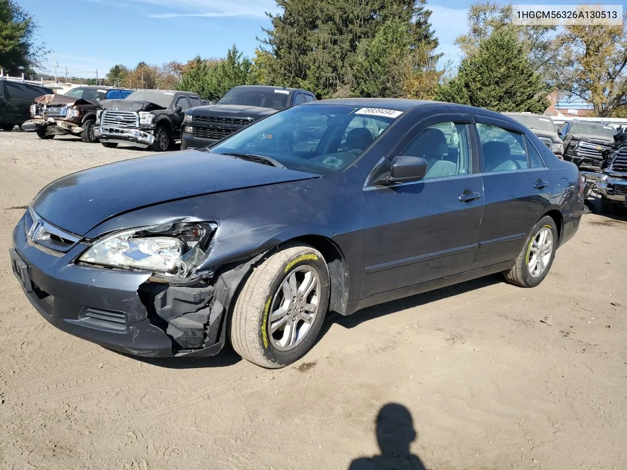 2006 Honda Accord Se VIN: 1HGCM56326A130513 Lot: 78839494