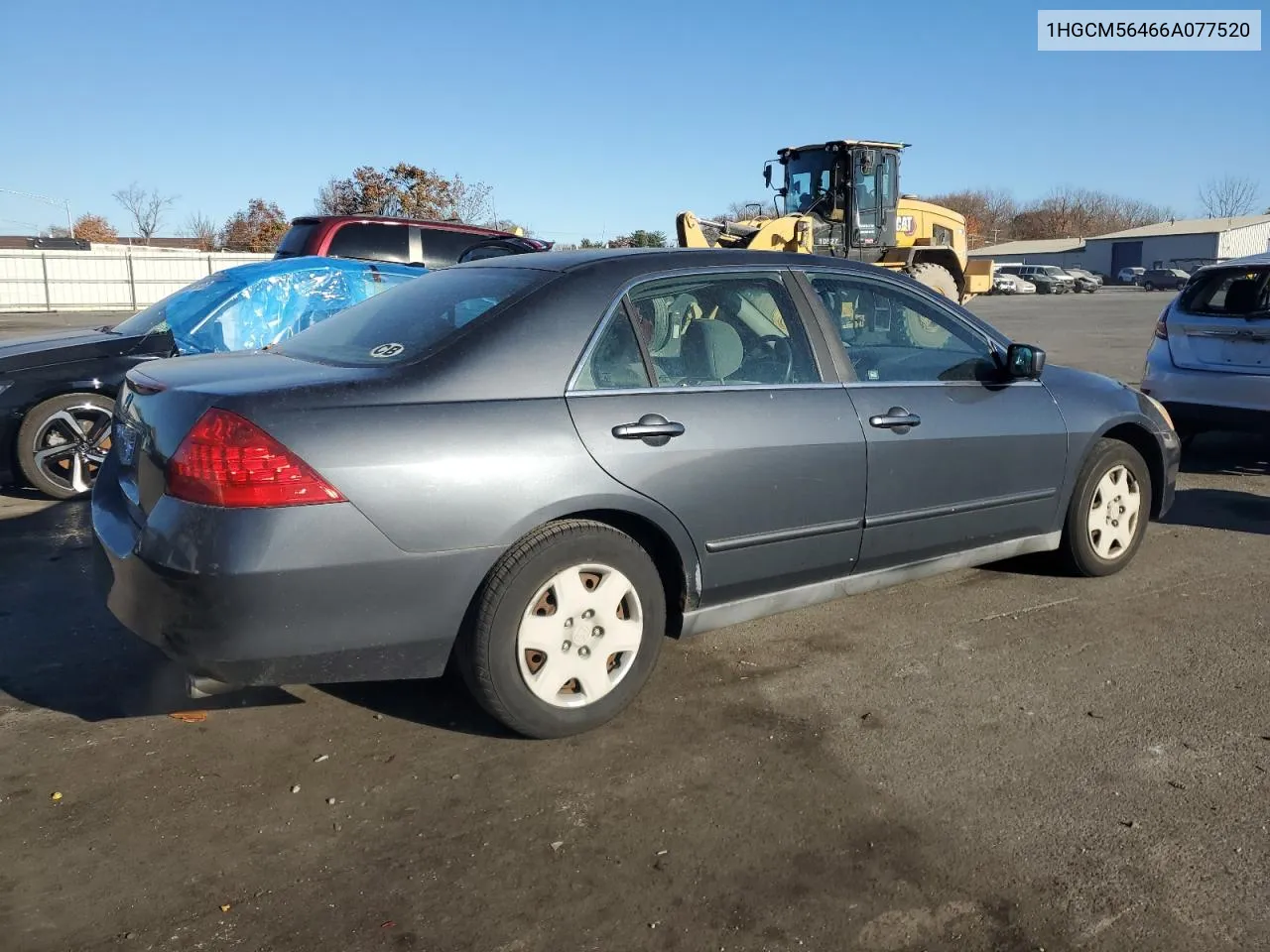 2006 Honda Accord Lx VIN: 1HGCM56466A077520 Lot: 80007754