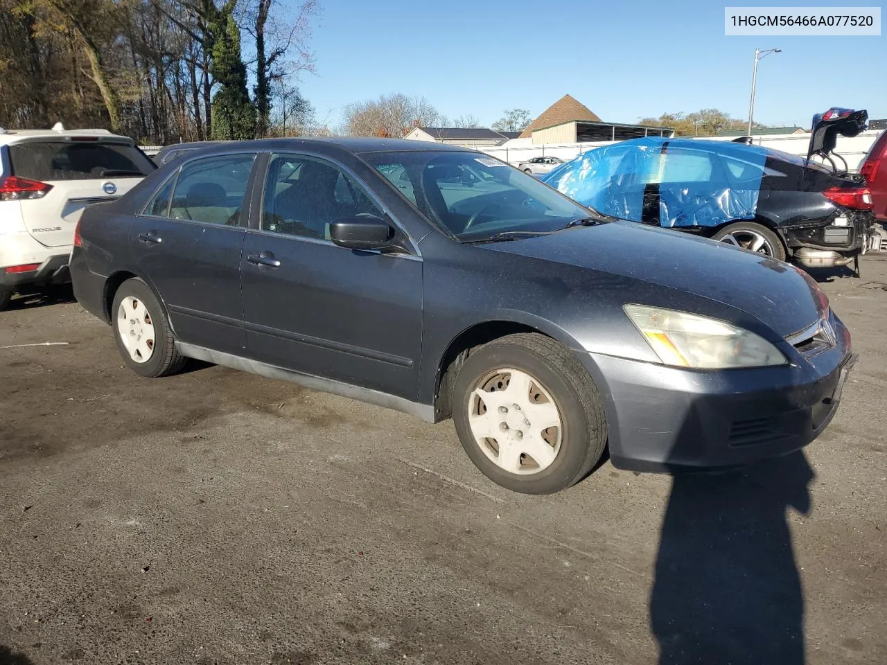 2006 Honda Accord Lx VIN: 1HGCM56466A077520 Lot: 80007754