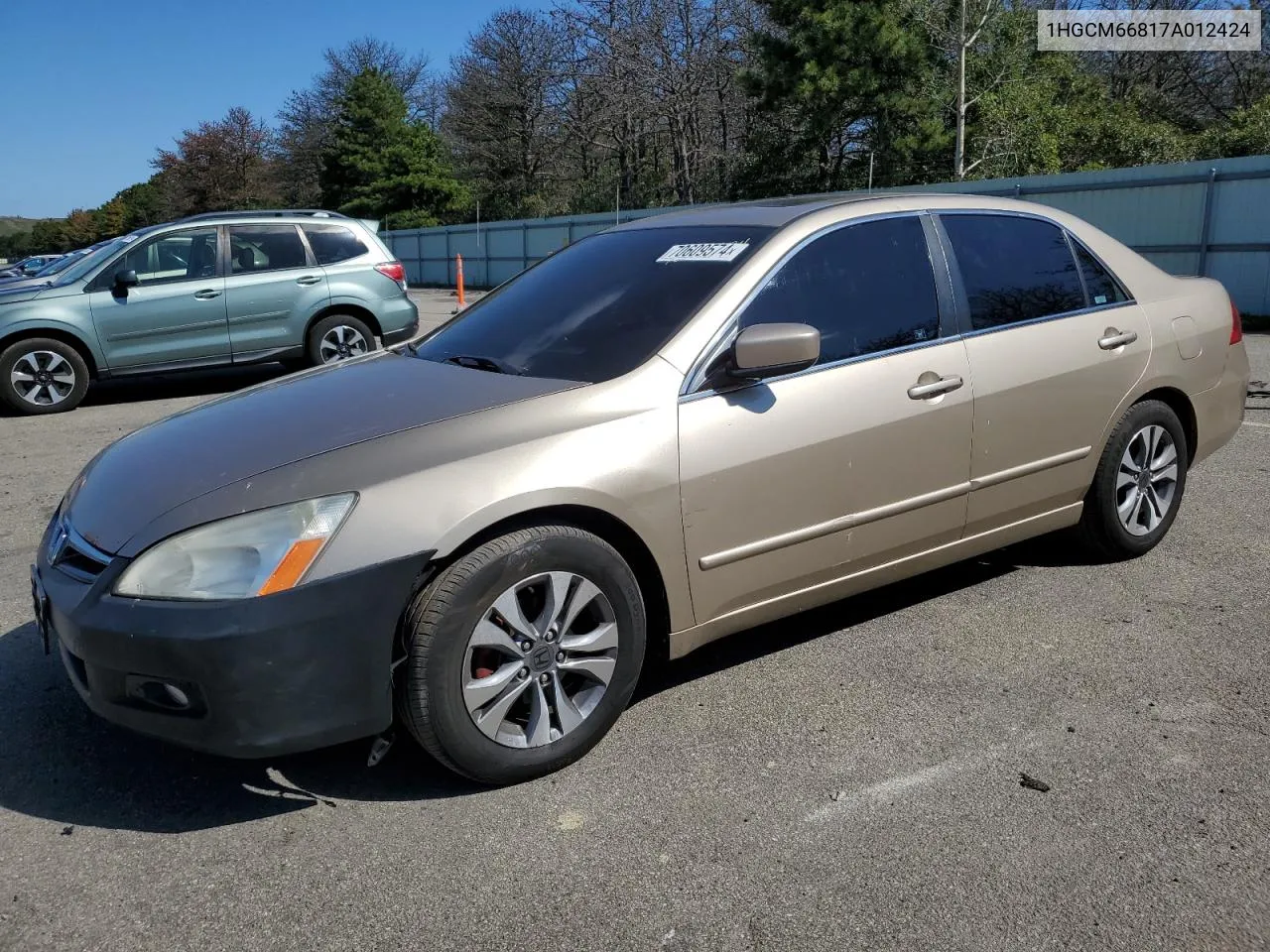 2007 Honda Accord Ex VIN: 1HGCM66817A012424 Lot: 70609574