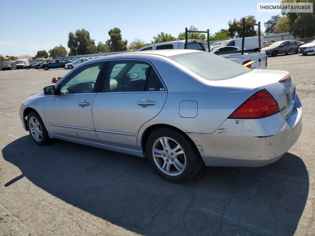 2007 Honda Accord Se VIN: 1HGCM56347A192805 Lot: 71615284