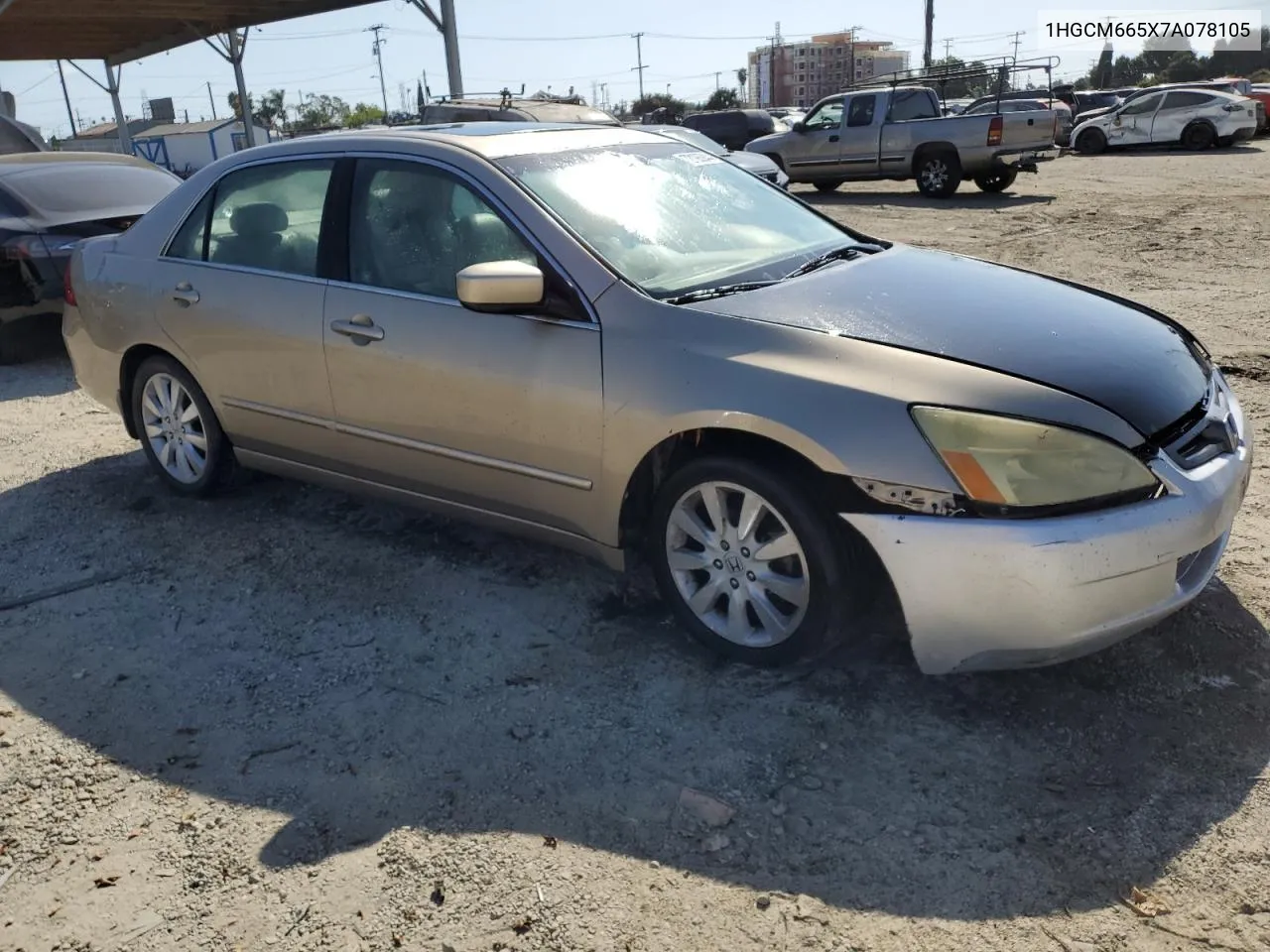 2007 Honda Accord Ex VIN: 1HGCM665X7A078105 Lot: 72196944