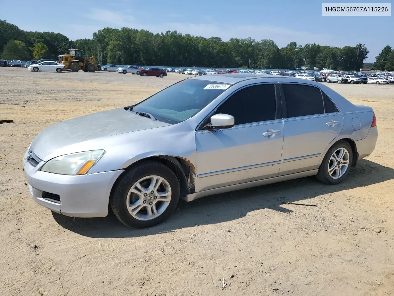 2007 Honda Accord Ex VIN: 1HGCM56767A115226 Lot: 72639644