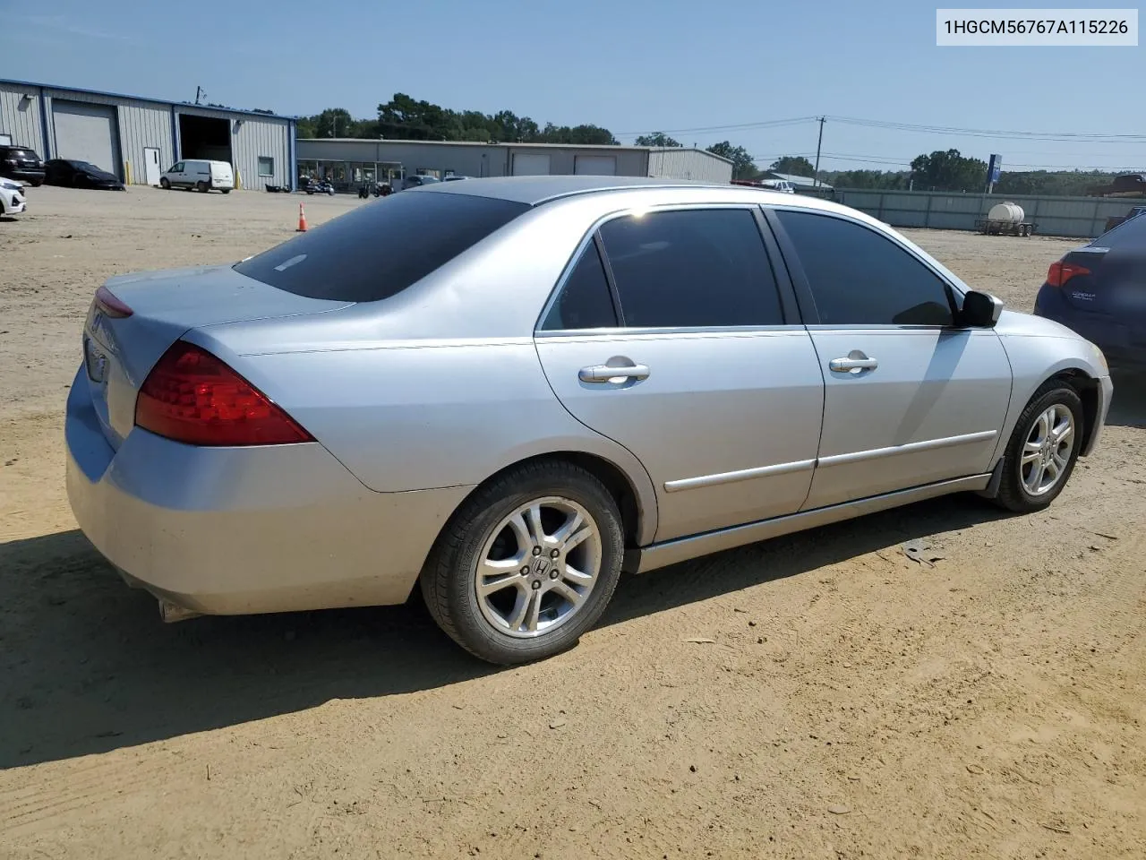 2007 Honda Accord Ex VIN: 1HGCM56767A115226 Lot: 72639644