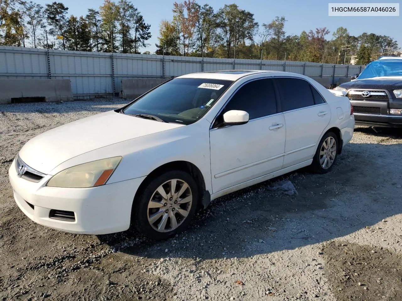 2007 Honda Accord Ex VIN: 1HGCM66587A046026 Lot: 75086064