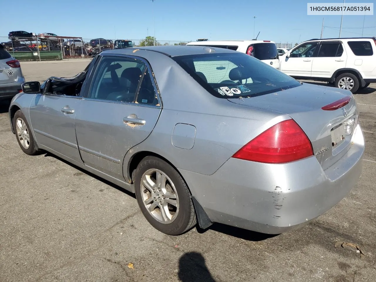 2007 Honda Accord Ex VIN: 1HGCM56817A051394 Lot: 75100484