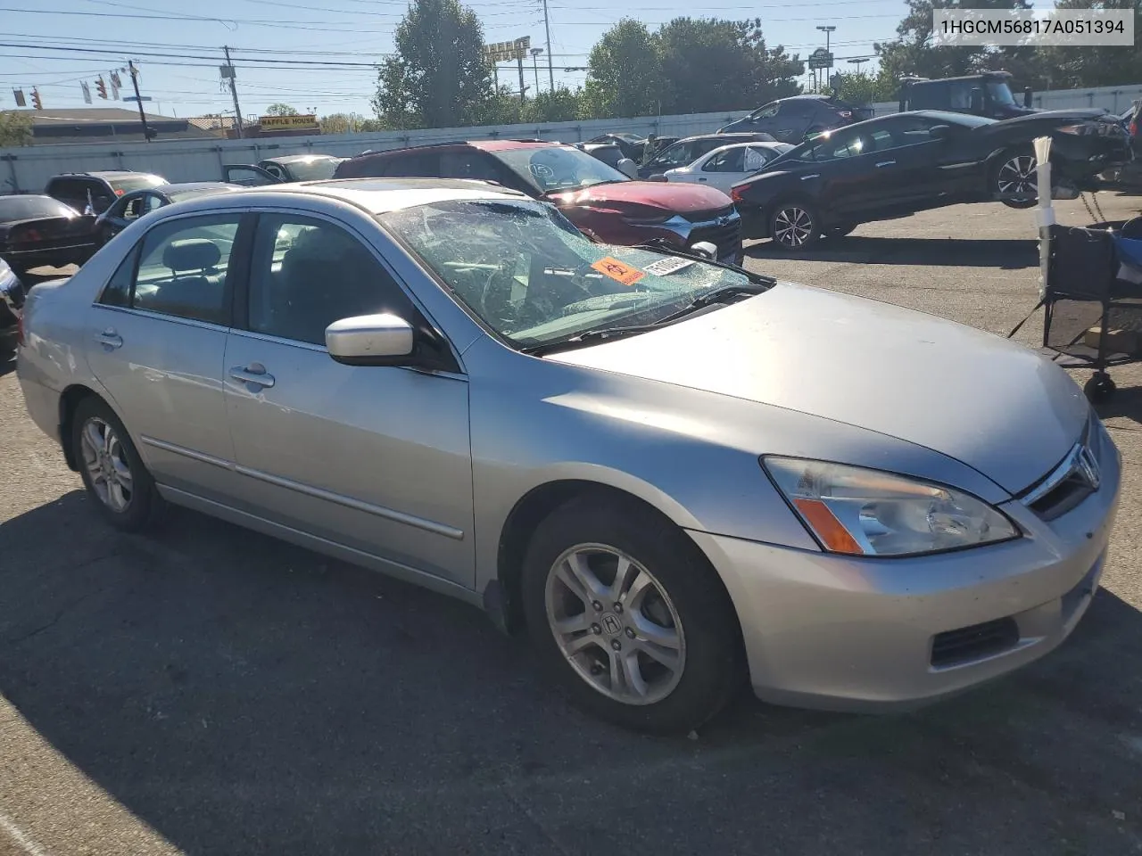 2007 Honda Accord Ex VIN: 1HGCM56817A051394 Lot: 75100484