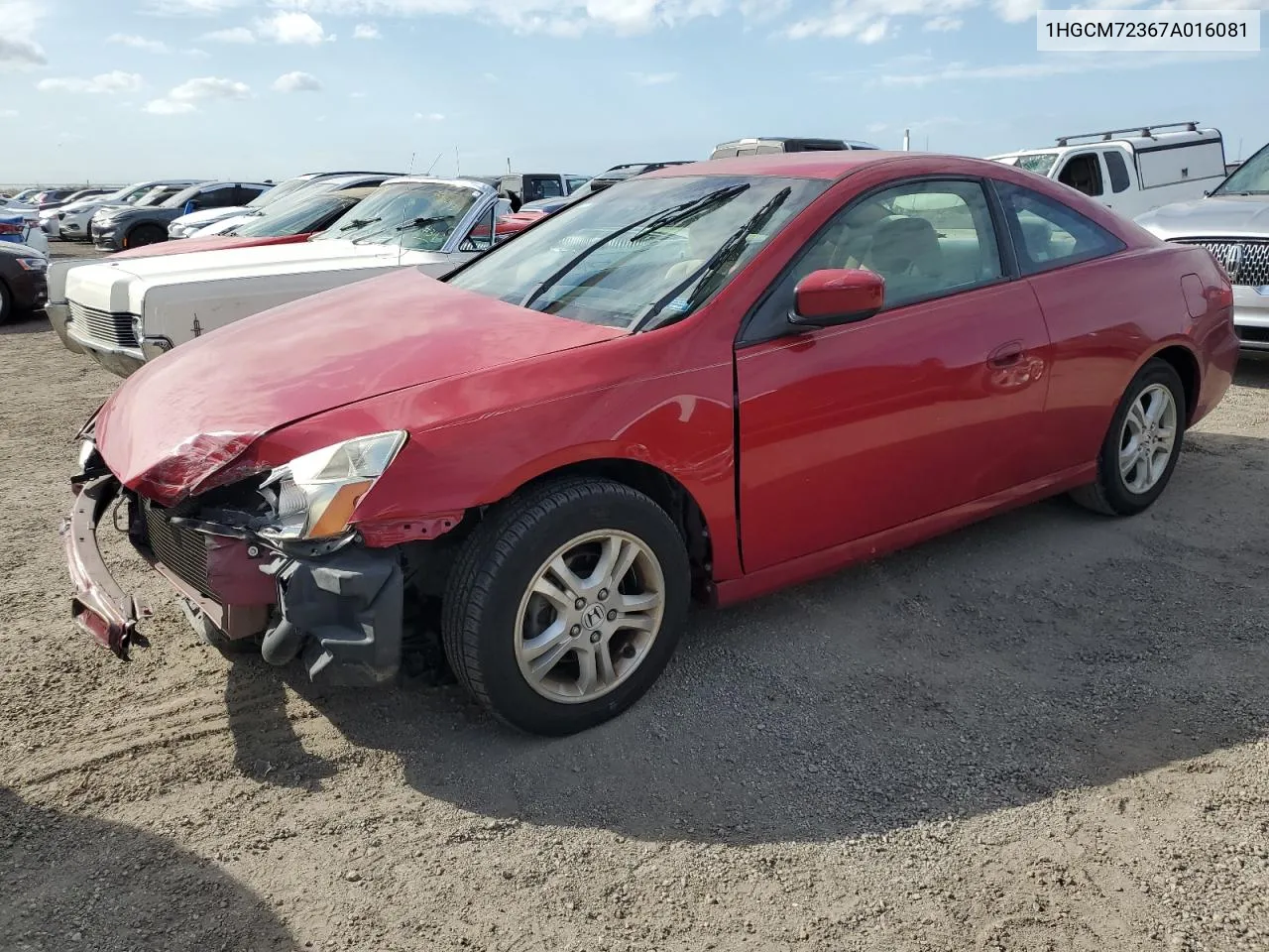 2007 Honda Accord Lx VIN: 1HGCM72367A016081 Lot: 76477264