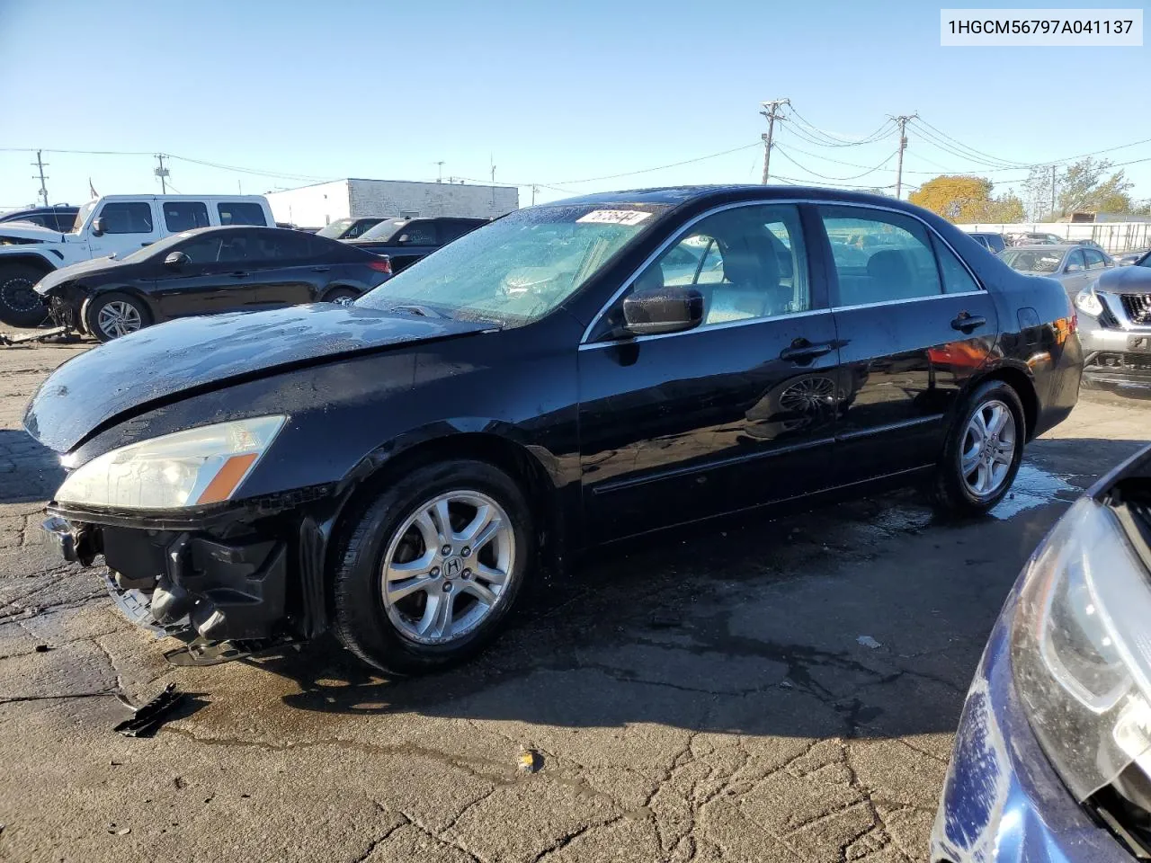 2007 Honda Accord Ex VIN: 1HGCM56797A041137 Lot: 76736484