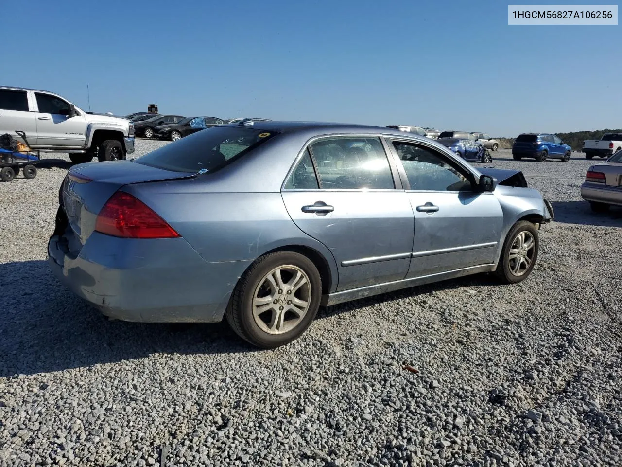 2007 Honda Accord Ex VIN: 1HGCM56827A106256 Lot: 76883224