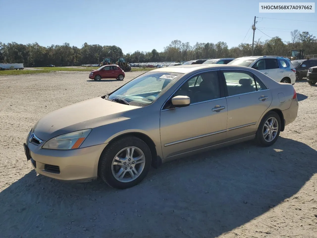 2007 Honda Accord Ex VIN: 1HGCM568X7A097662 Lot: 77146094