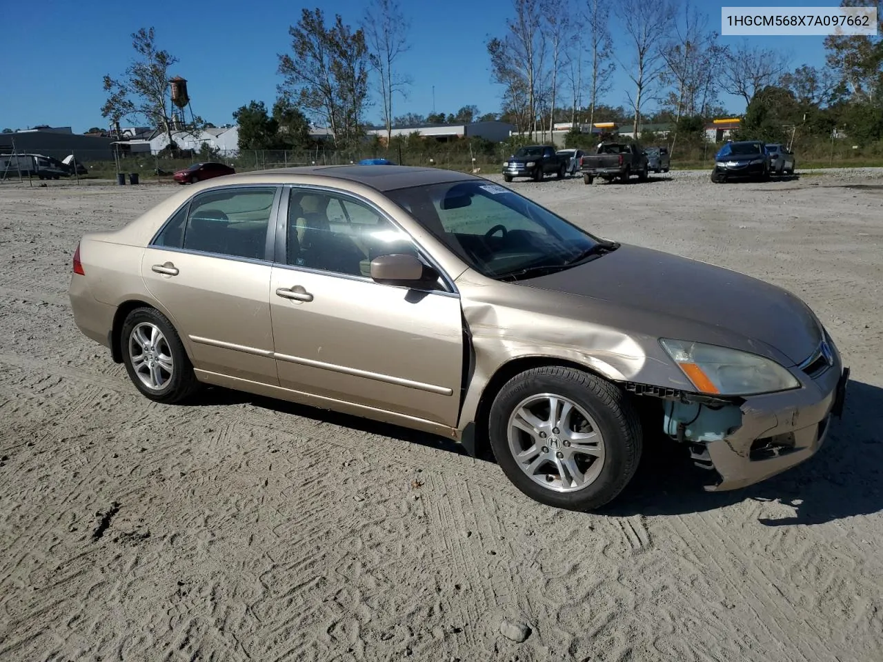 2007 Honda Accord Ex VIN: 1HGCM568X7A097662 Lot: 77146094