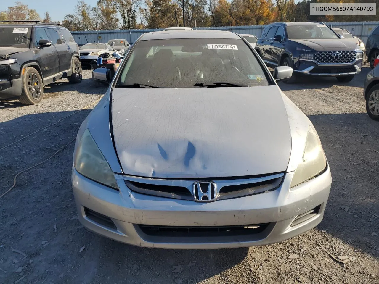 2007 Honda Accord Ex VIN: 1HGCM56807A140793 Lot: 77280774