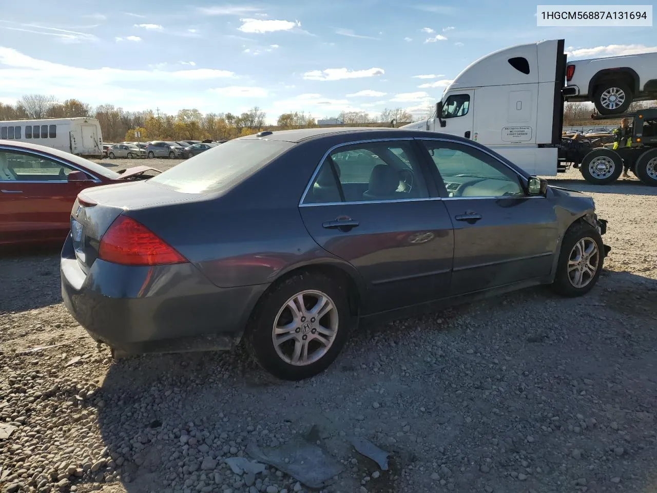 2007 Honda Accord Ex VIN: 1HGCM56887A131694 Lot: 77305474