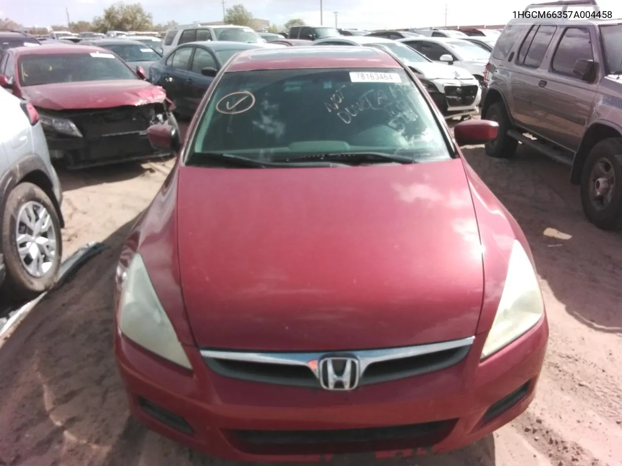 2007 Honda Accord Lx VIN: 1HGCM66357A004458 Lot: 78163464