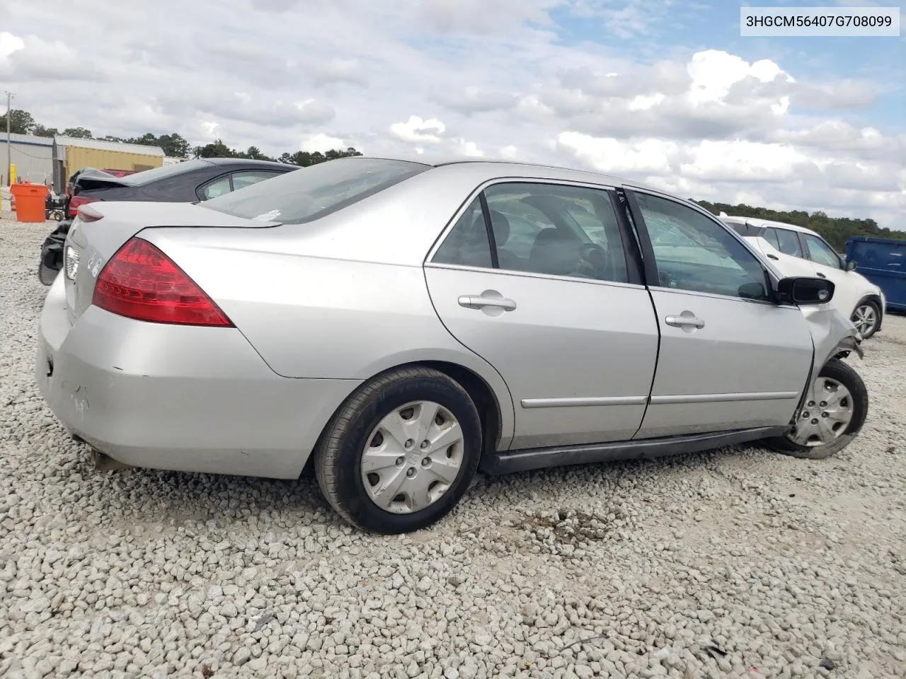 2007 Honda Accord Lx VIN: 3HGCM56407G708099 Lot: 78536364