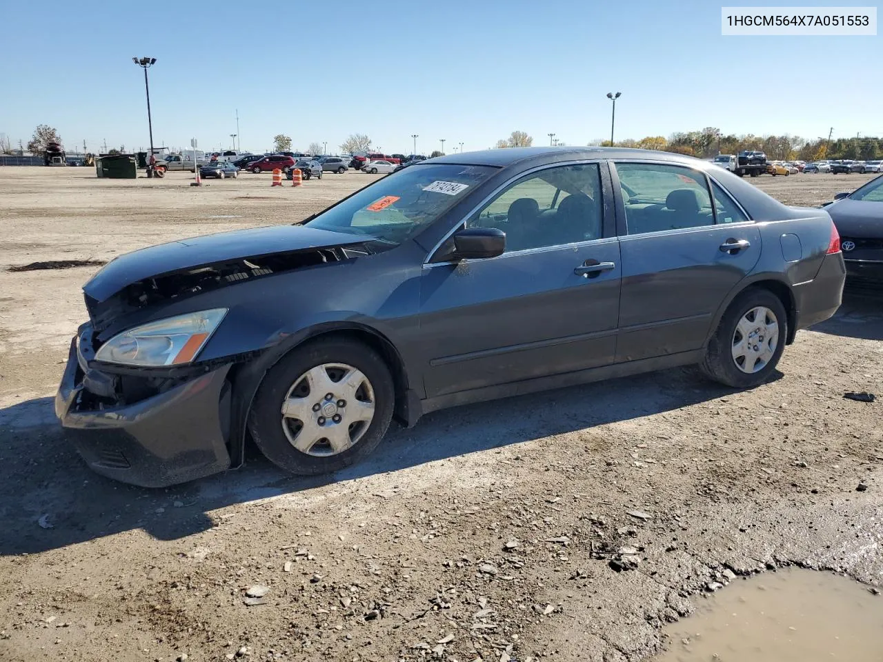 2007 Honda Accord Lx VIN: 1HGCM564X7A051553 Lot: 78743184