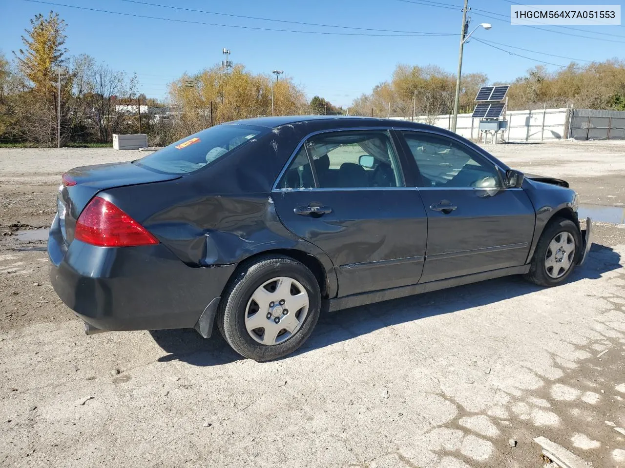 2007 Honda Accord Lx VIN: 1HGCM564X7A051553 Lot: 78743184