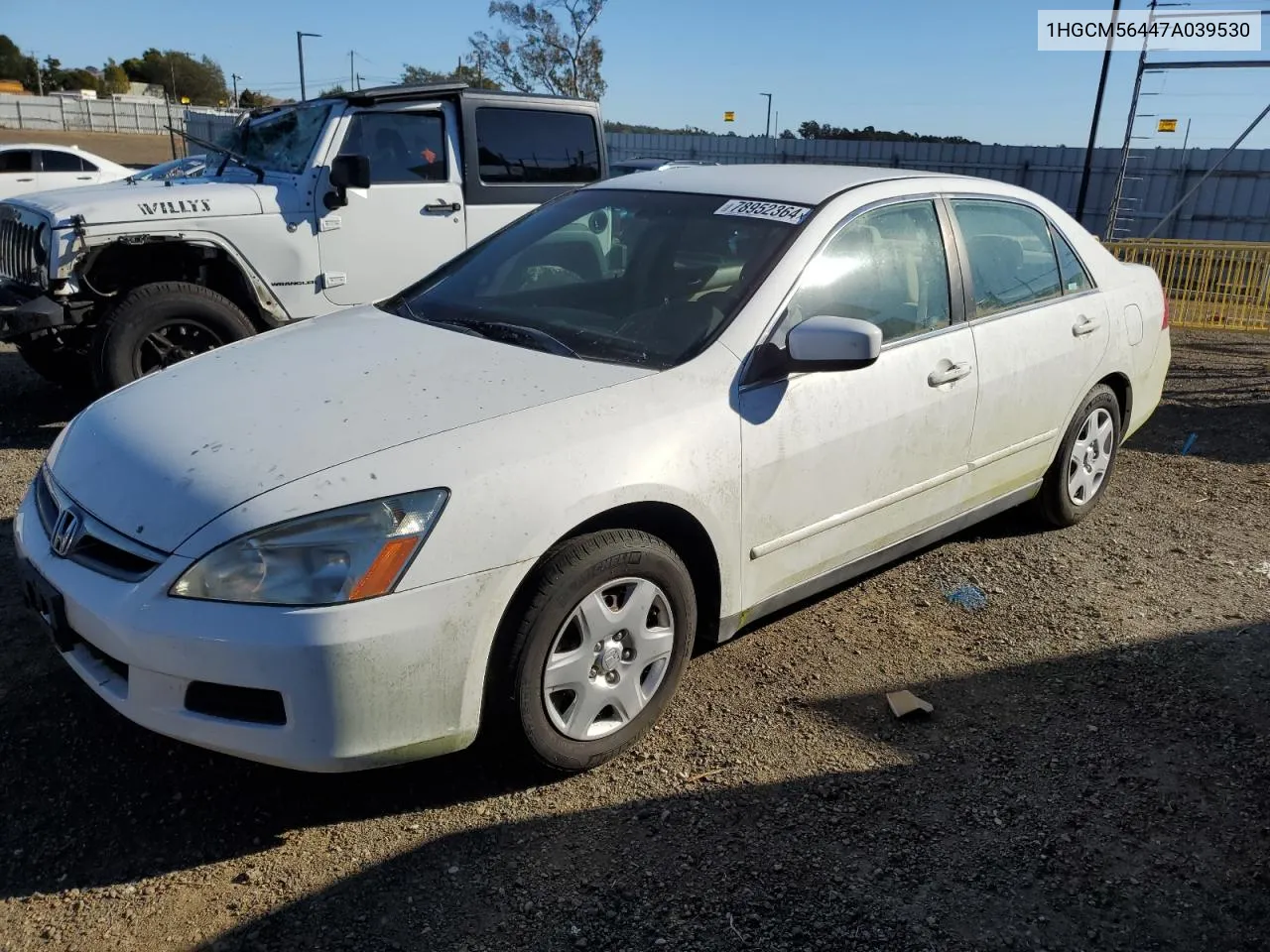 2007 Honda Accord Lx VIN: 1HGCM56447A039530 Lot: 78952364