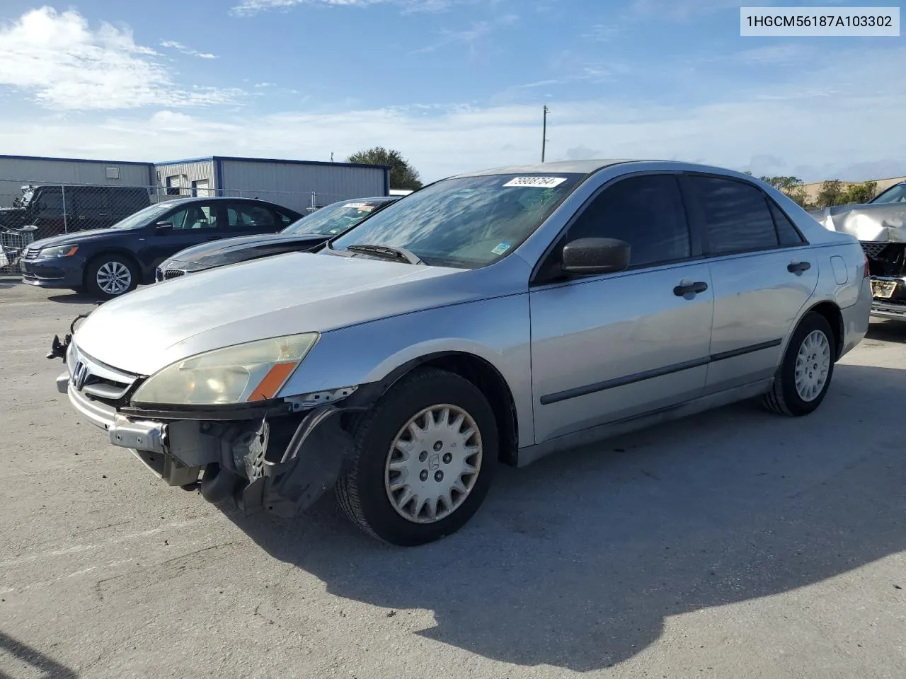 2007 Honda Accord Value VIN: 1HGCM56187A103302 Lot: 79908764