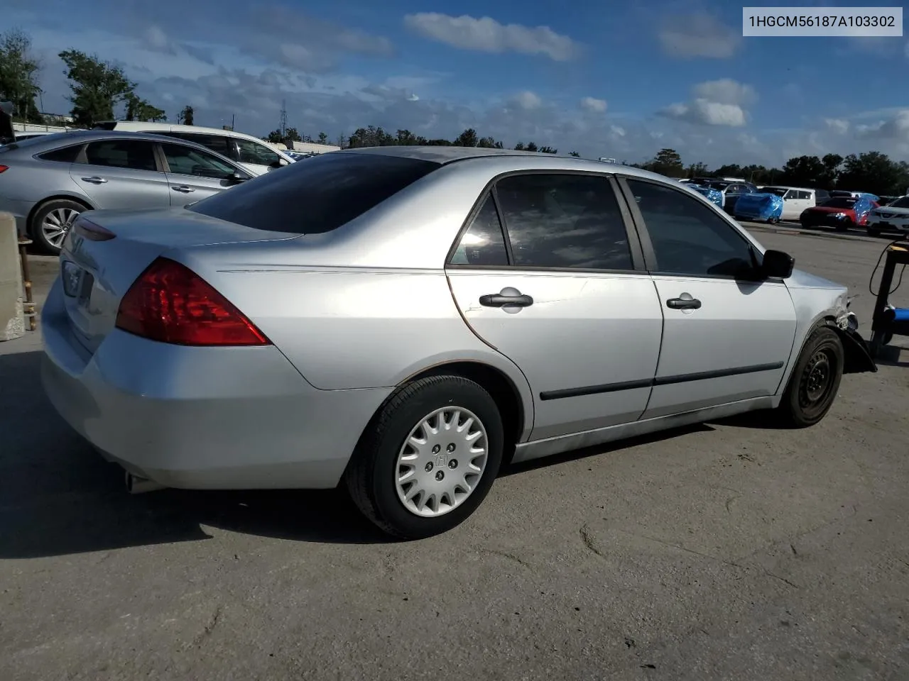 2007 Honda Accord Value VIN: 1HGCM56187A103302 Lot: 79908764