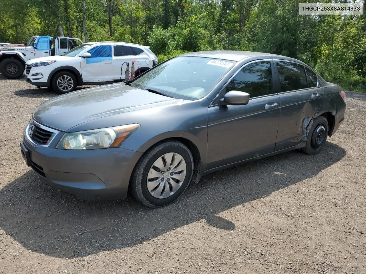 2008 Honda Accord Lx VIN: 1HGCP253X8A814333 Lot: 64273544