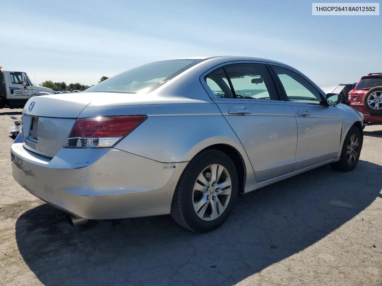 2008 Honda Accord Lxp VIN: 1HGCP26418A012552 Lot: 70272524