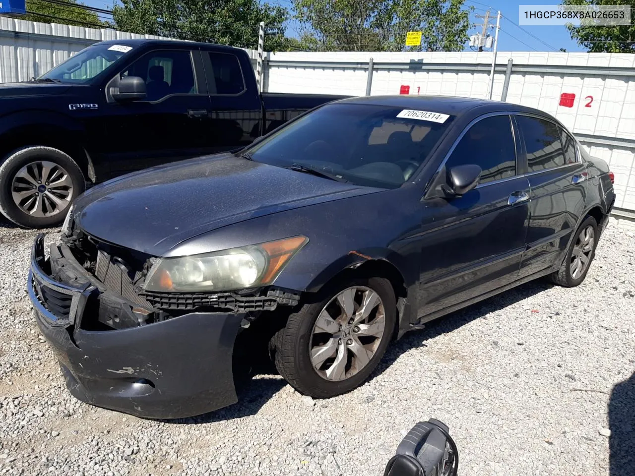 2008 Honda Accord Exl VIN: 1HGCP368X8A026653 Lot: 70620314