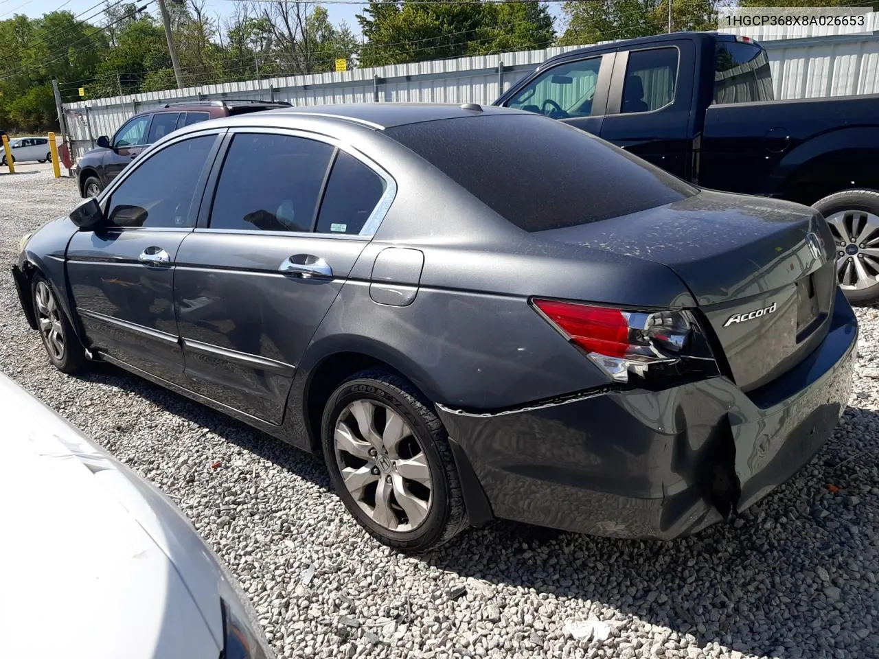 2008 Honda Accord Exl VIN: 1HGCP368X8A026653 Lot: 70620314