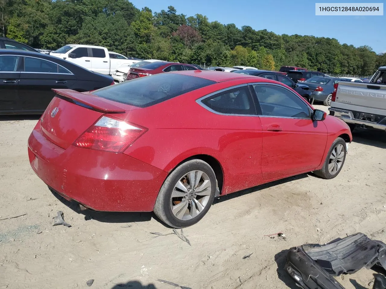 2008 Honda Accord Exl VIN: 1HGCS12848A020694 Lot: 70865074