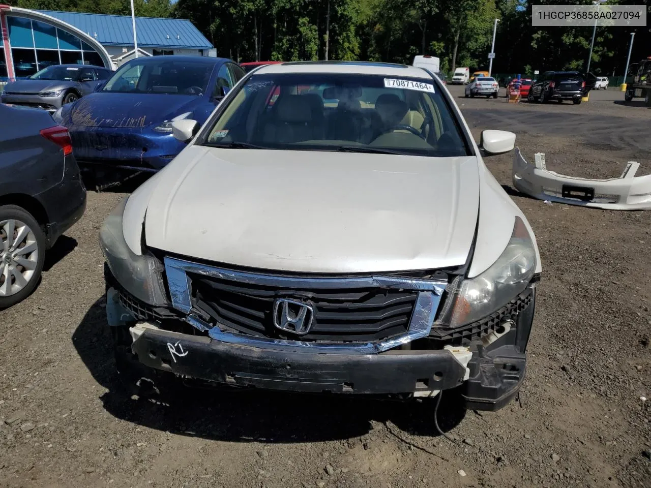 2008 Honda Accord Exl VIN: 1HGCP36858A027094 Lot: 70871464