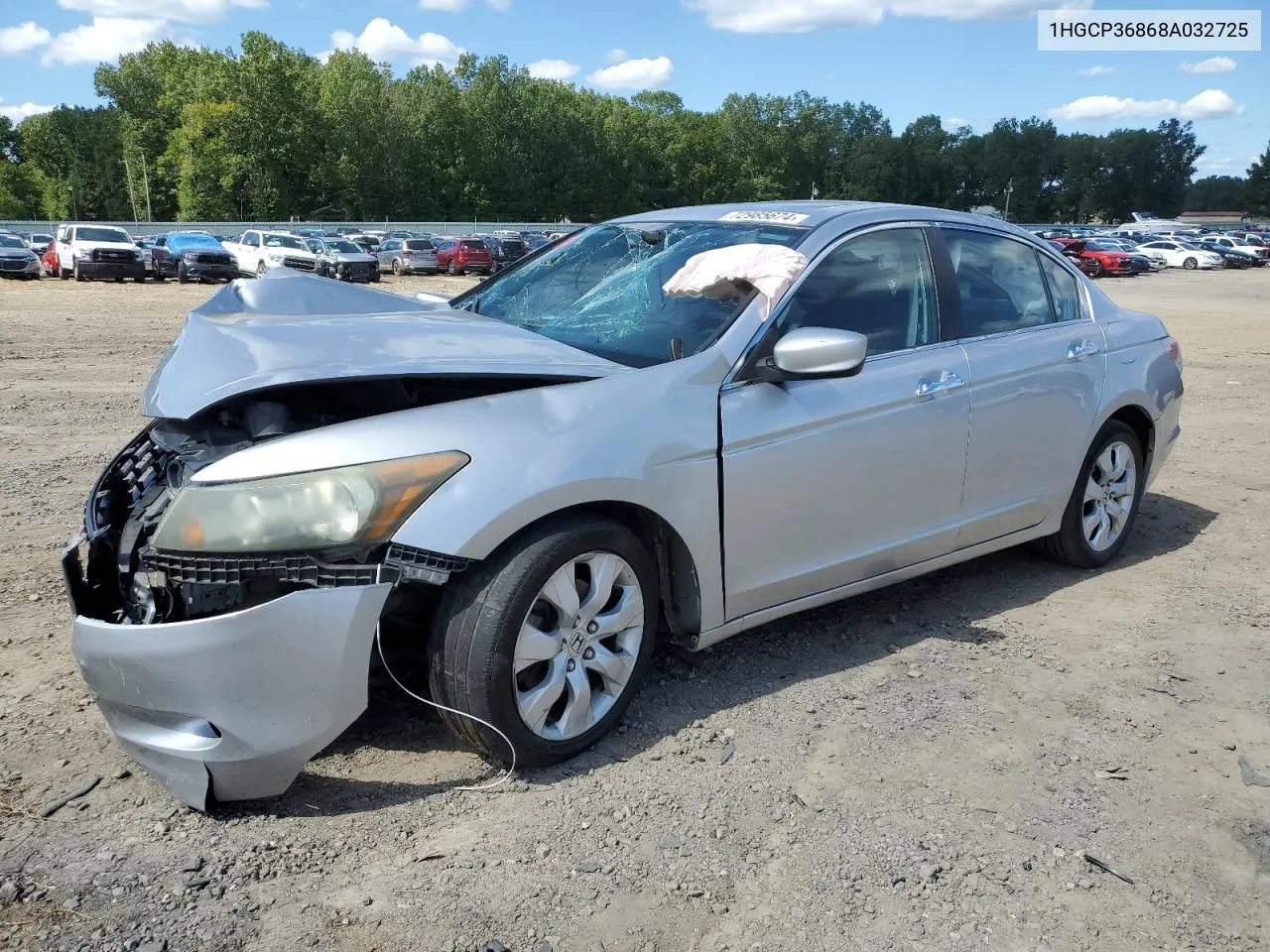 2008 Honda Accord Exl VIN: 1HGCP36868A032725 Lot: 72985674