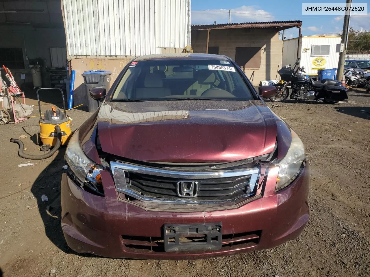 2008 Honda Accord Lxp VIN: JHMCP26448C072620 Lot: 75095374