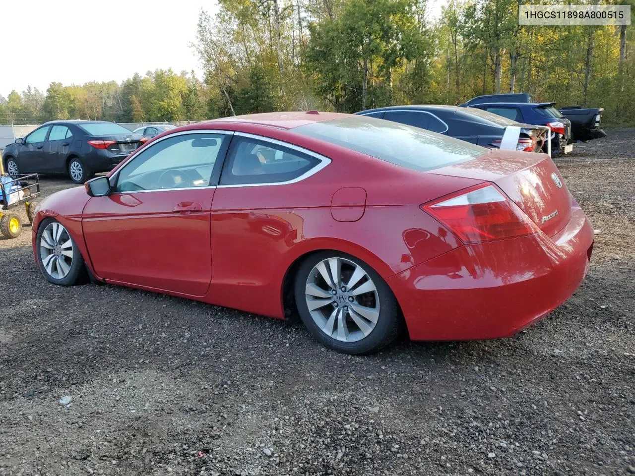 2008 Honda Accord Exl VIN: 1HGCS11898A800515 Lot: 75236844