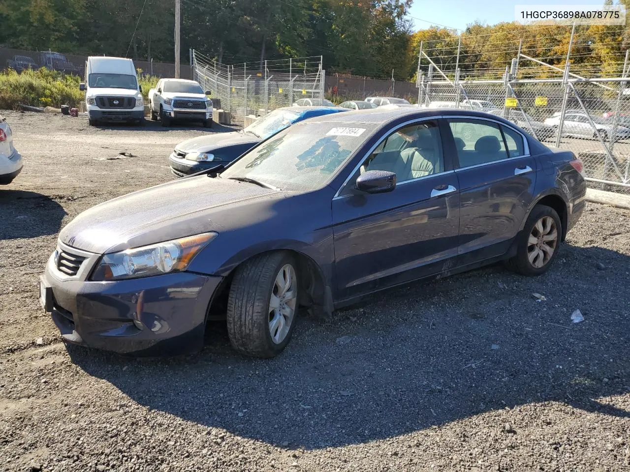 2008 Honda Accord Exl VIN: 1HGCP36898A078775 Lot: 76707894