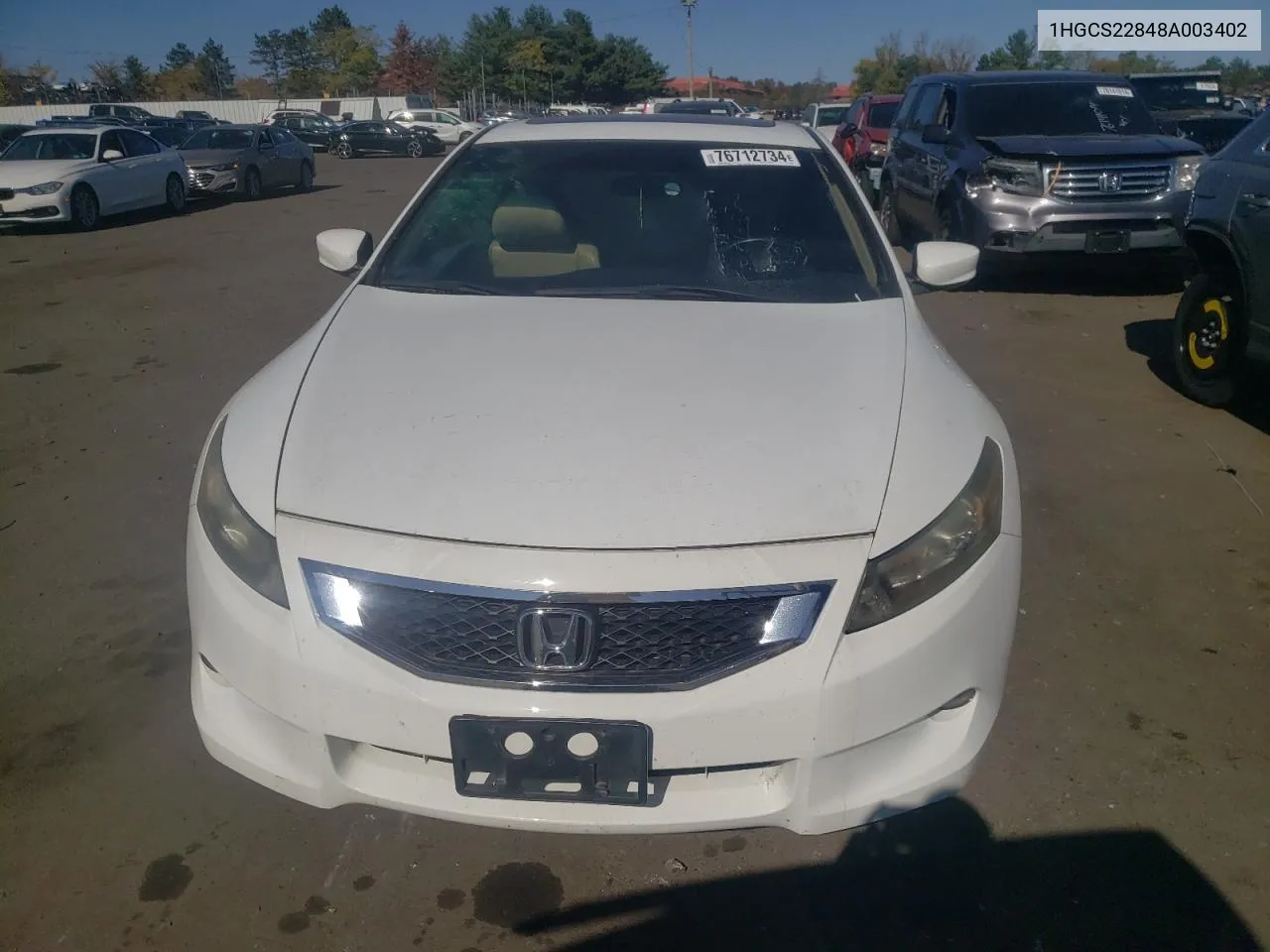 2008 Honda Accord Exl VIN: 1HGCS22848A003402 Lot: 76712734