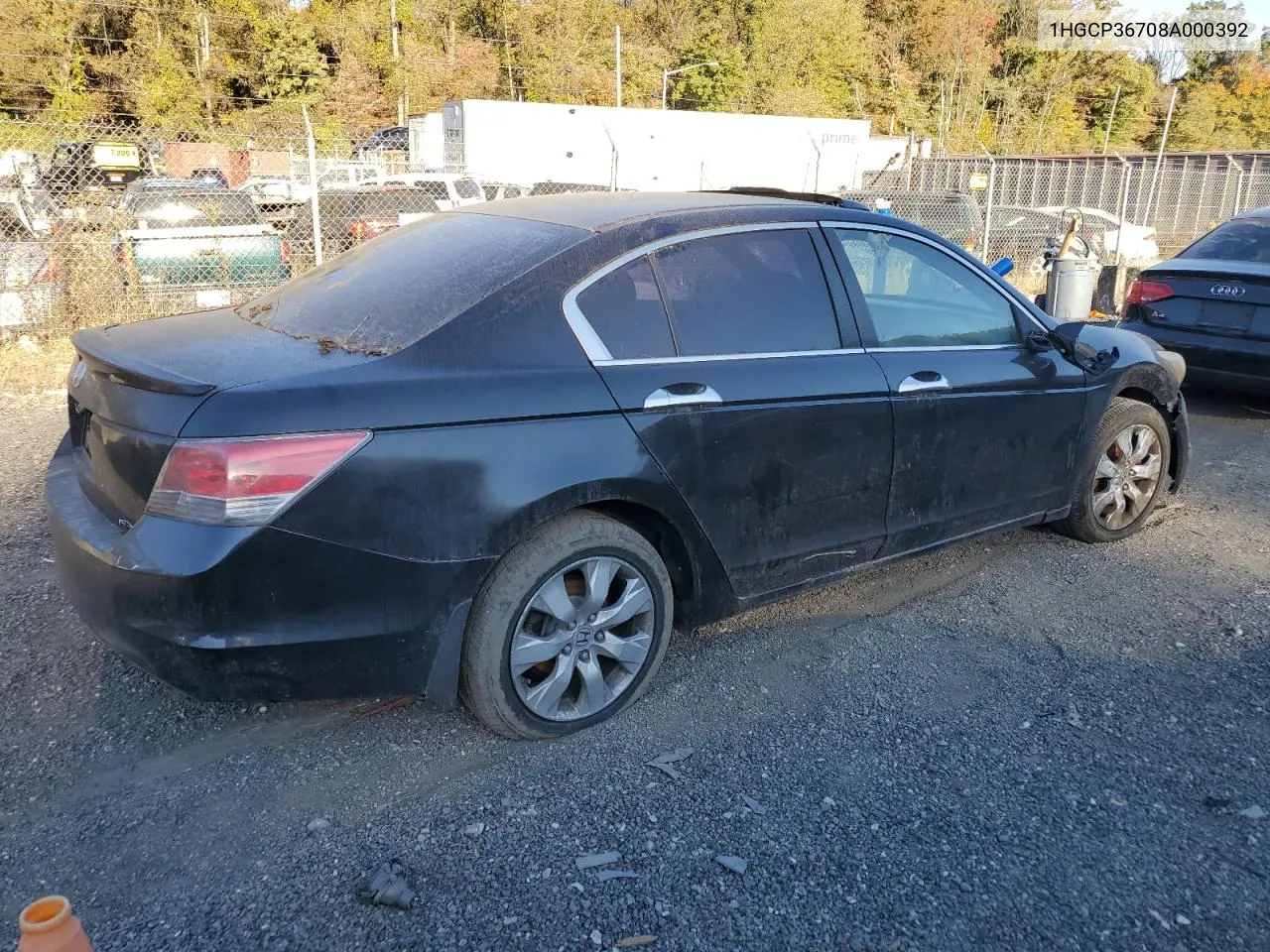 2008 Honda Accord Ex VIN: 1HGCP36708A000392 Lot: 76718204