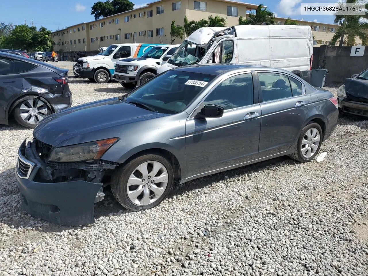 2008 Honda Accord Exl VIN: 1HGCP36828A017610 Lot: 77032754