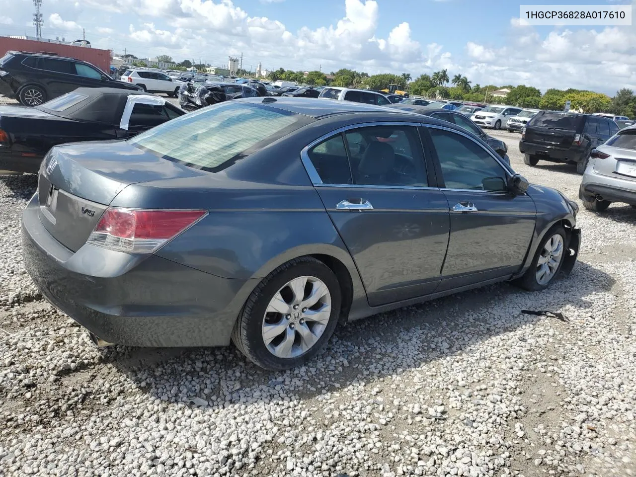 2008 Honda Accord Exl VIN: 1HGCP36828A017610 Lot: 77032754