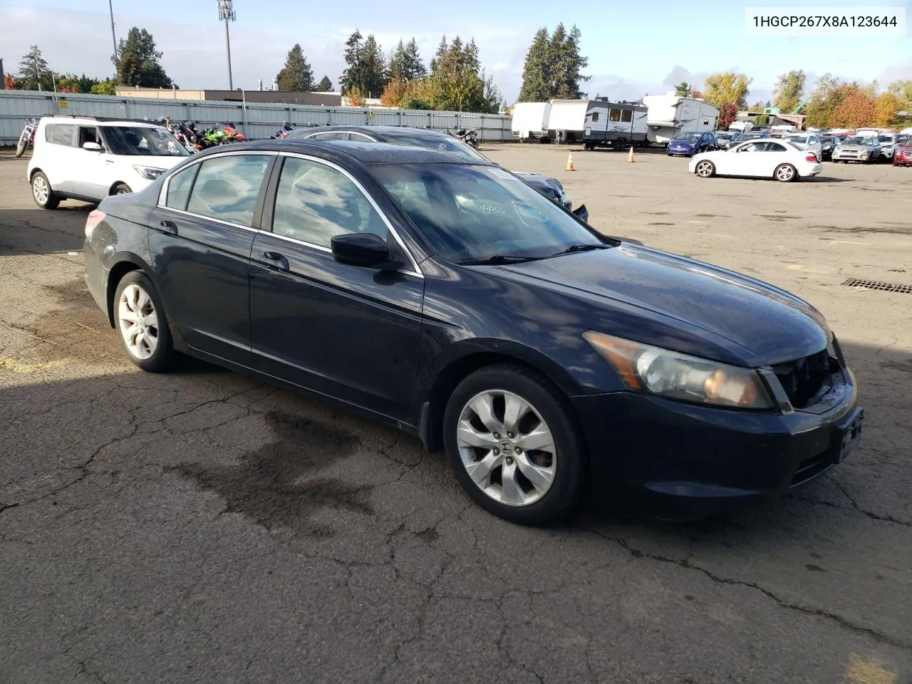 2008 Honda Accord Ex VIN: 1HGCP267X8A123644 Lot: 78023604