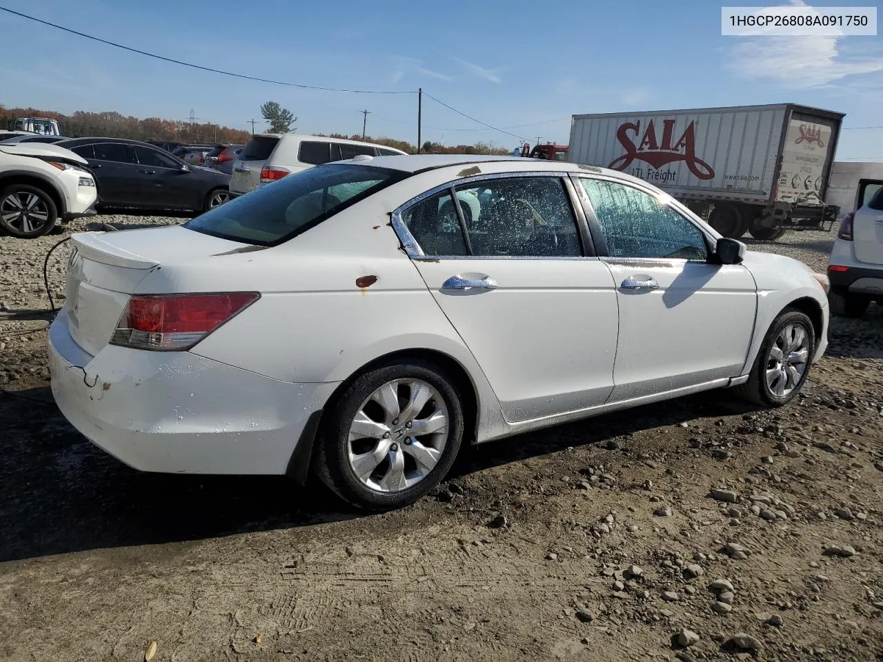 2008 Honda Accord Exl VIN: 1HGCP26808A091750 Lot: 78097944