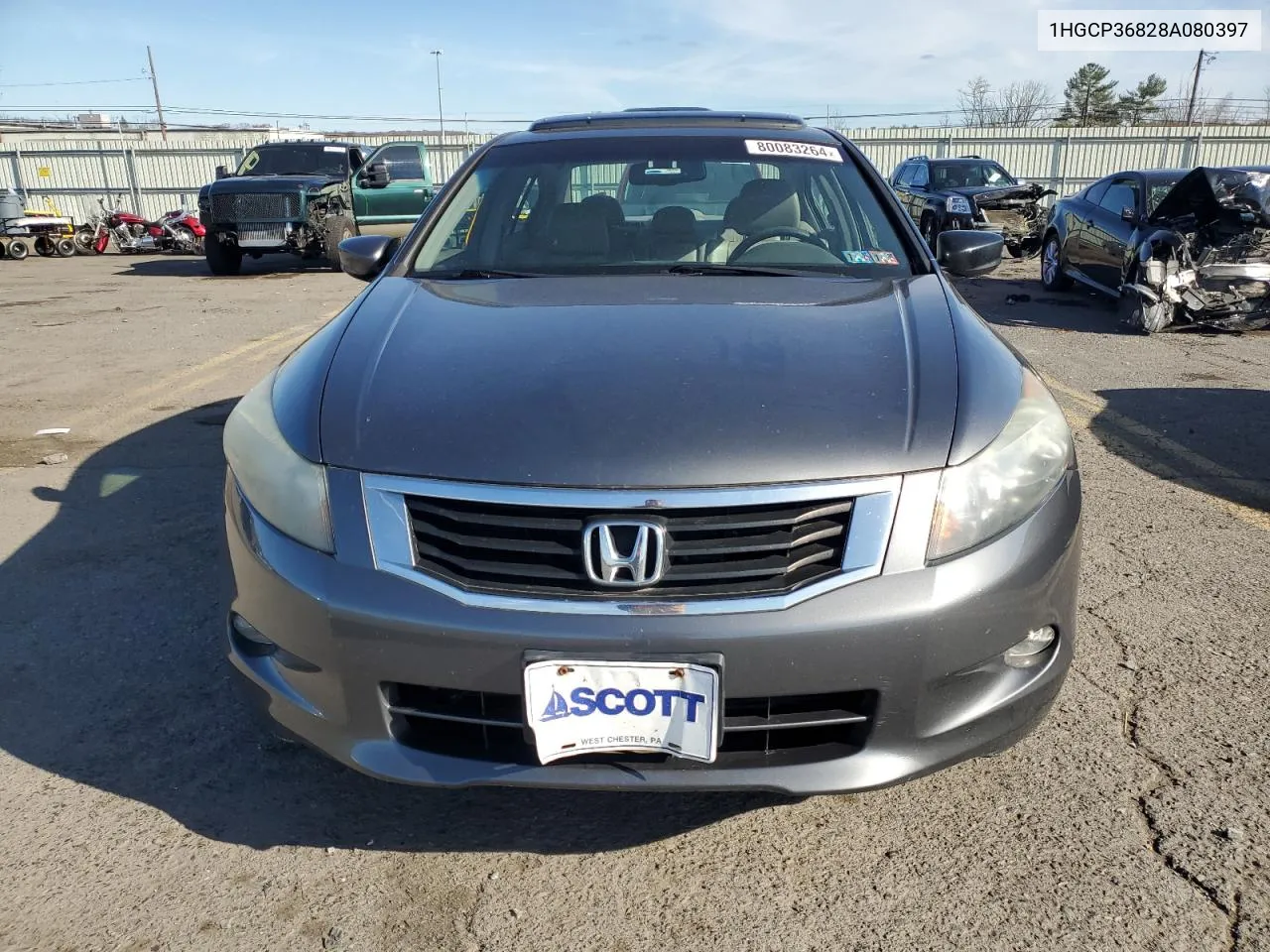 2008 Honda Accord Exl VIN: 1HGCP36828A080397 Lot: 80083264