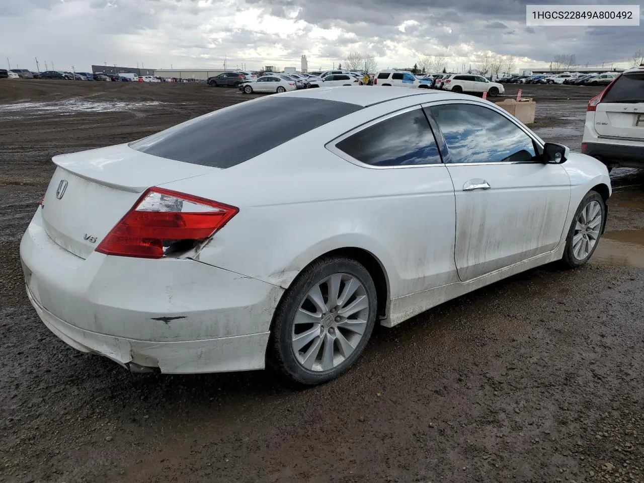 1HGCS22849A800492 2009 Honda Accord Exl