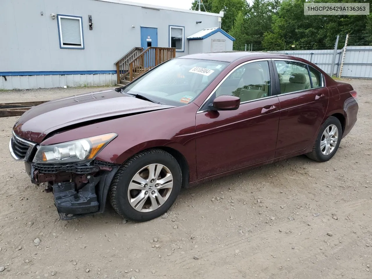 2009 Honda Accord Lxp VIN: 1HGCP26429A136363 Lot: 65106984