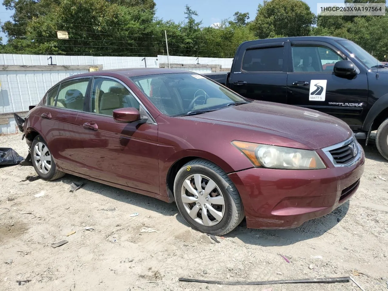 2009 Honda Accord Lx VIN: 1HGCP263X9A197564 Lot: 66503674