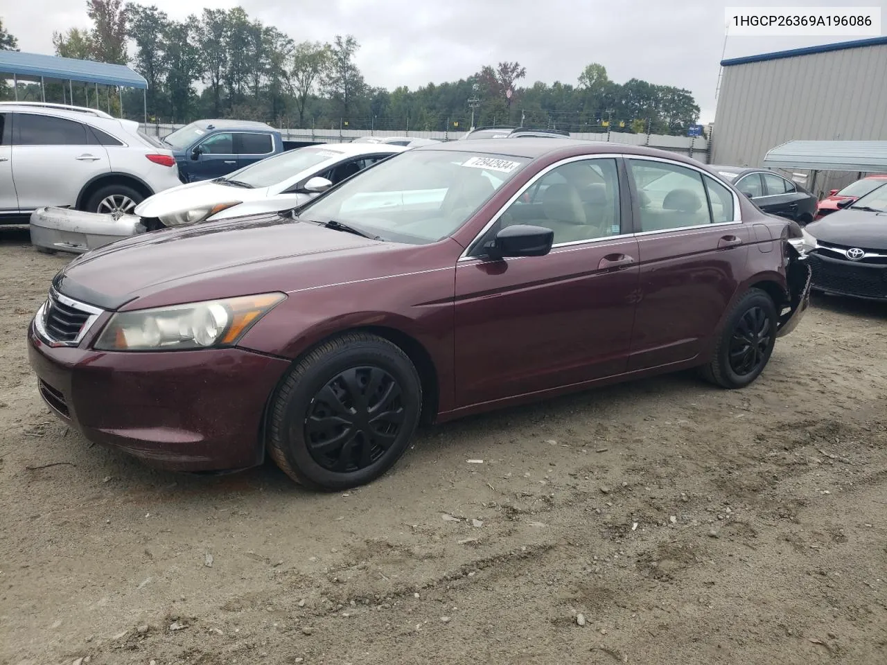 2009 Honda Accord Lx VIN: 1HGCP26369A196086 Lot: 72942934