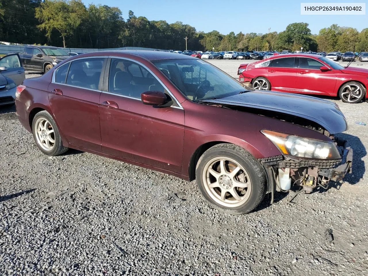 2009 Honda Accord Lx VIN: 1HGCP26349A190402 Lot: 73559854