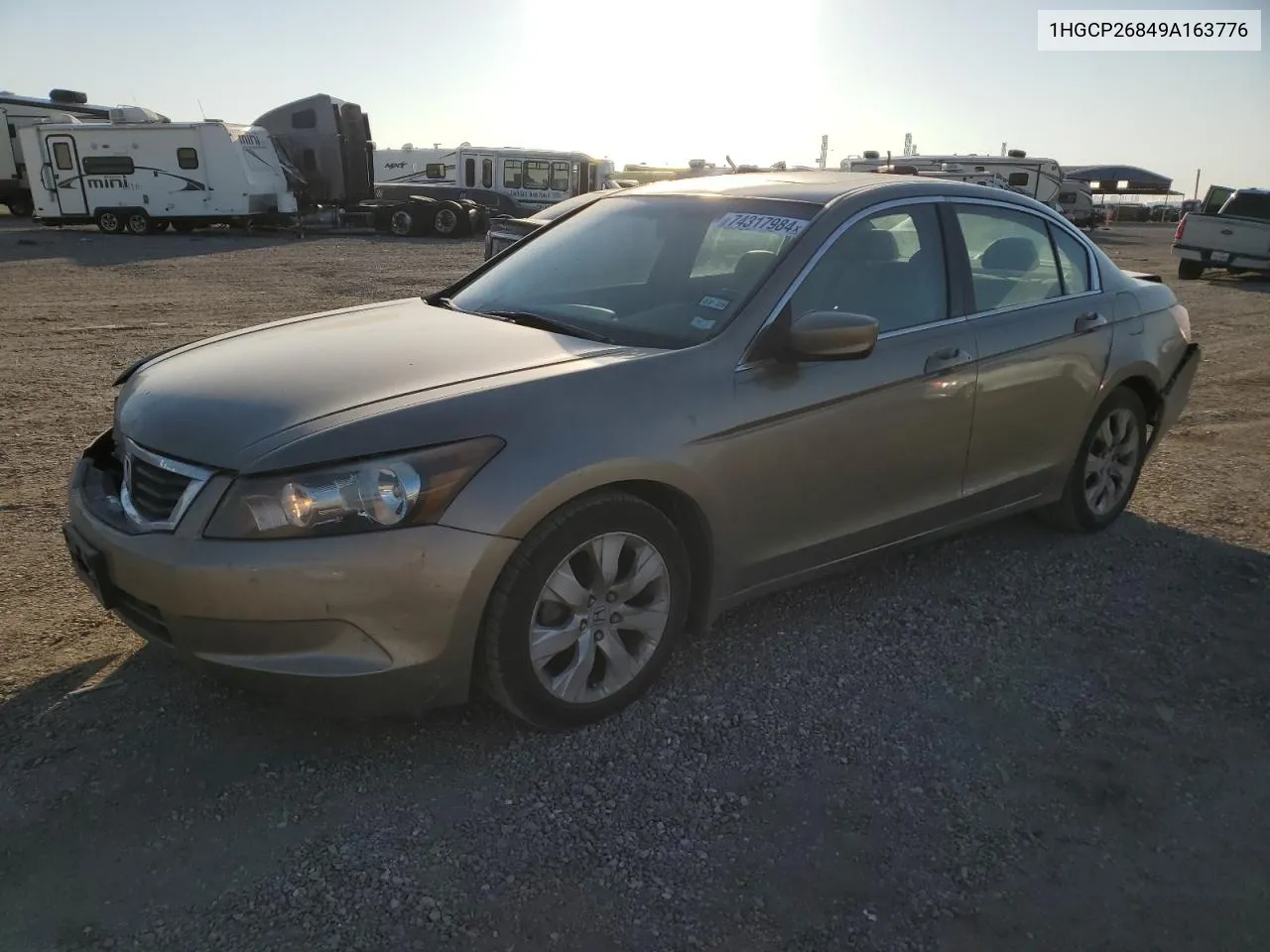 2009 Honda Accord Exl VIN: 1HGCP26849A163776 Lot: 74317984